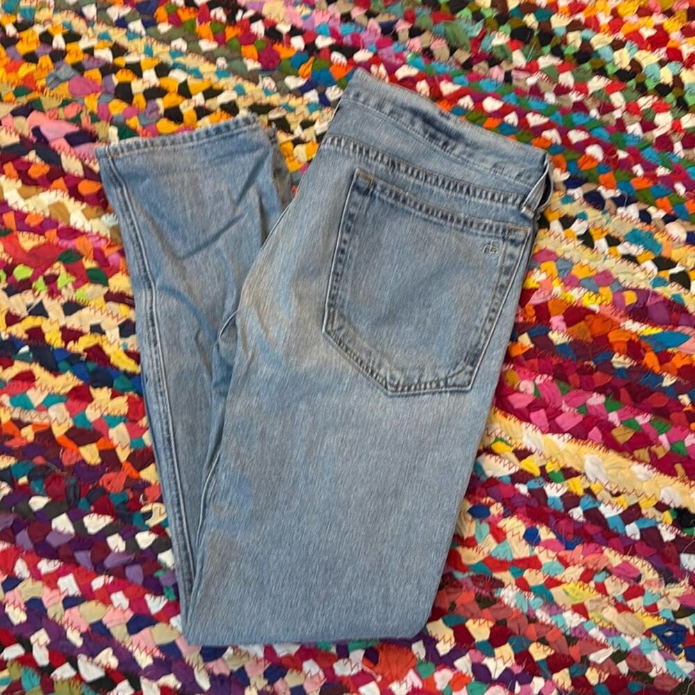 Rag & Bone Beckers Wash Low Rise Distressed Denim Boyfriend Jeans